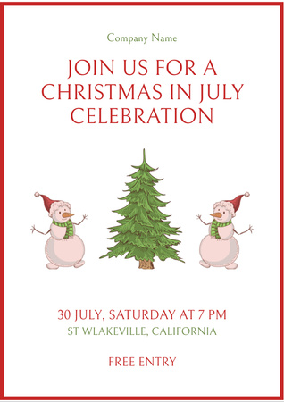  Celebrate Christmas in July Flyer A4 Design Template