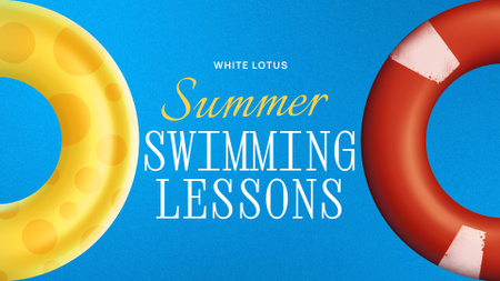 Designvorlage anzeige zum sommer-schwimmunterricht für Full HD video
