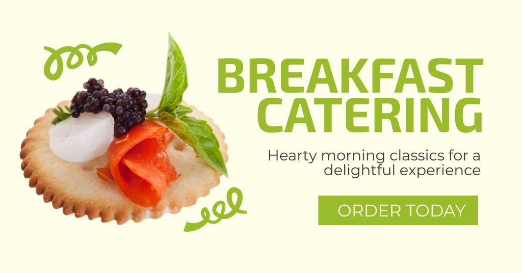 Breakfast Bites Catering Service Offer Facebook AD Modelo de Design