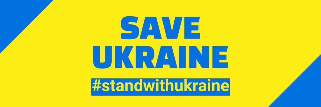 Stand with Ukraine Save Ukraine Twitter Design Template