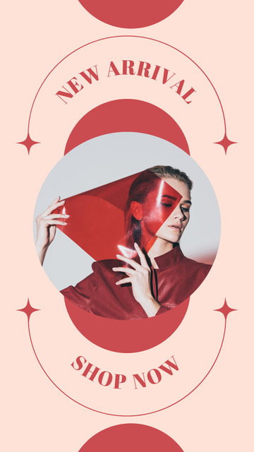 Szablon projektu Sale Ad with Woman in Bright Red Outfit Instagram Story