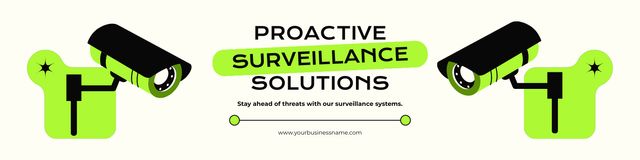 Plantilla de diseño de Proactive Surveillance Solutions LinkedIn Cover 