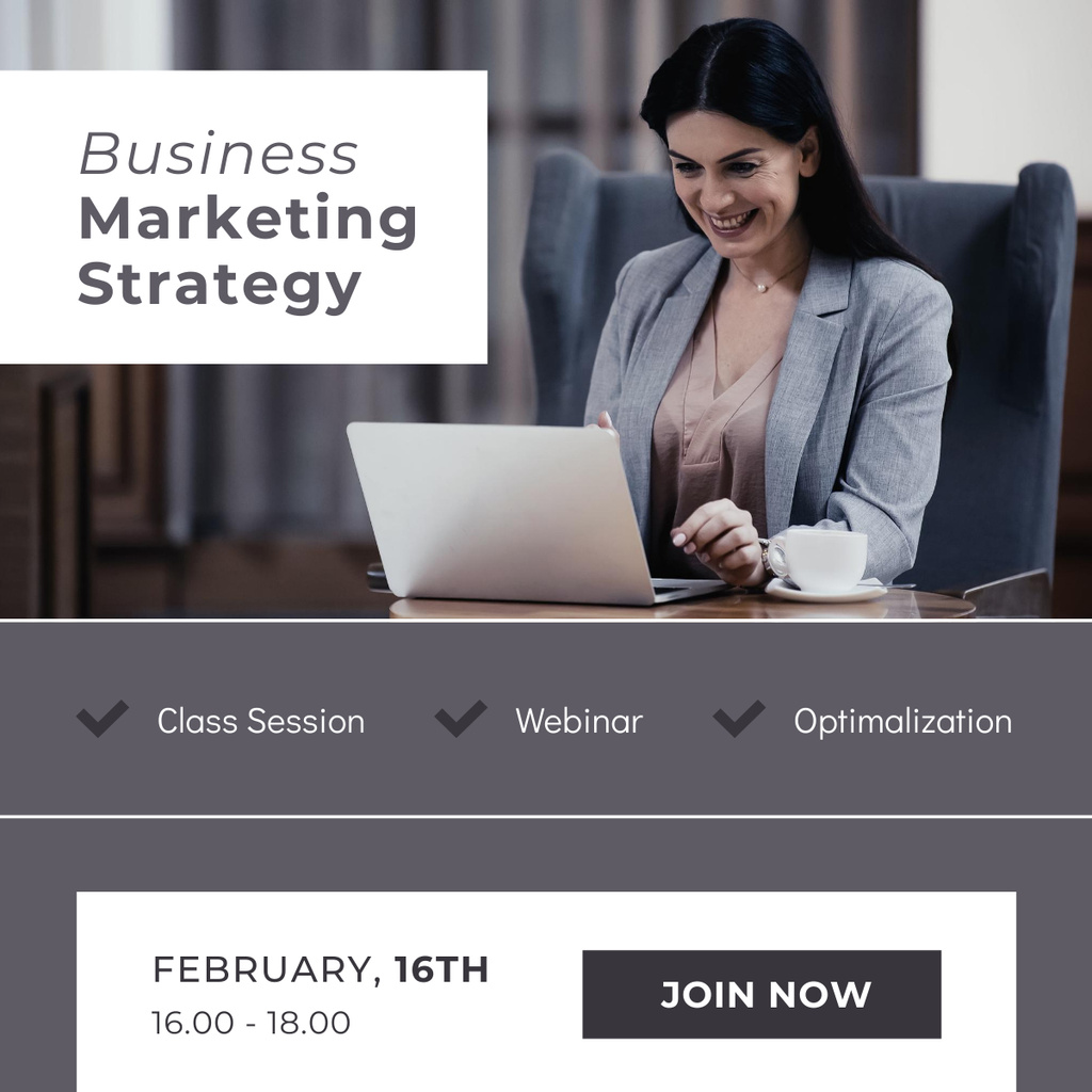 Marketing Strategy for Business LinkedIn postデザインテンプレート