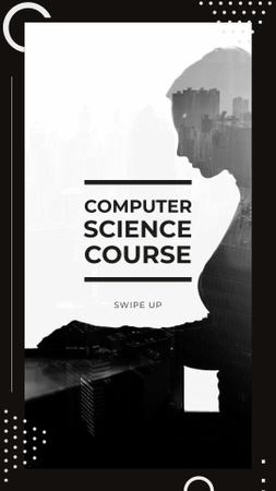 Computer Science Course Offer with Woman using Laptop Instagram Story Design Template