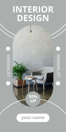 Minimalist Interior Design Grey Graphic Design Template
