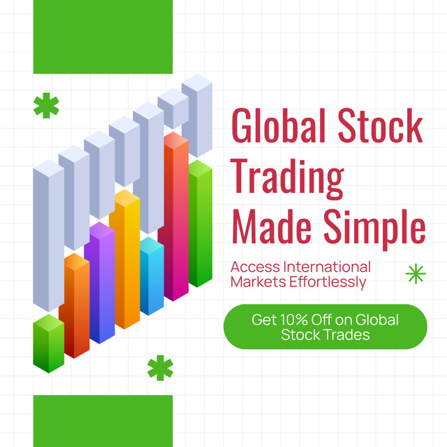 Ontwerpsjabloon van Instagram van Access to International Stock Trading