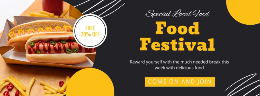 Plantilla de diseño de Food Festival Special Local Food Facebook cover 