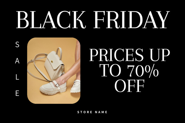 Discount on Women's Fashion Shoe Collection for Black Friday Flyer 4x6in Horizontal Πρότυπο σχεδίασης