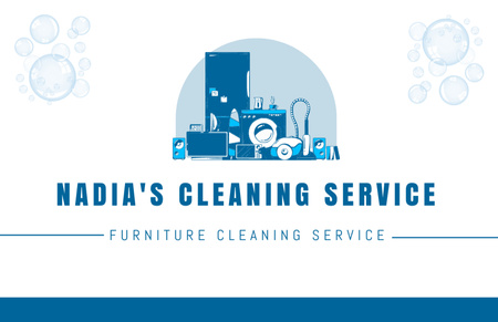 Designvorlage Anzeige für Dienstleistungen eines Reinigungsunternehmens für Business Card 85x55mm