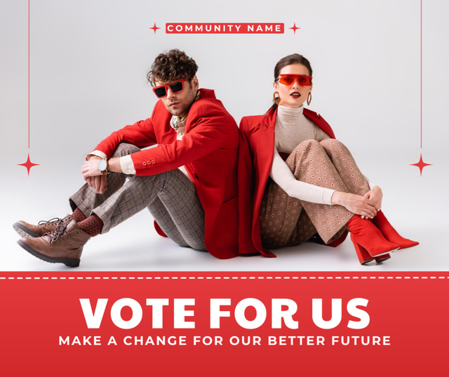 Vote for Us for Better Future Facebookデザインテンプレート