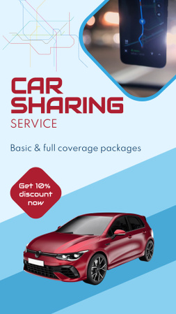 Car Sharing Service Offer With Discount Instagram Video Story Πρότυπο σχεδίασης