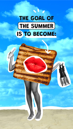 Designvorlage Funny Toast with Female Legs and Lips für Instagram Story