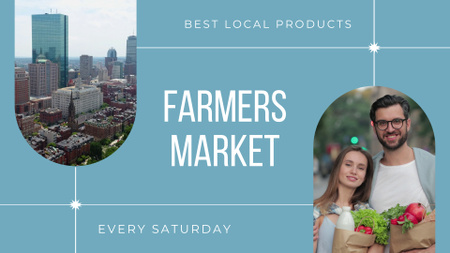 Local Farmers Market With Fresh Products Full HD video Design Template