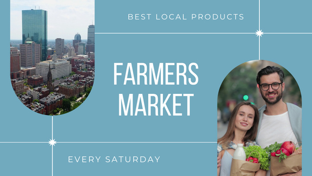 Local Farmers Market With Fresh Products Full HD video Šablona návrhu