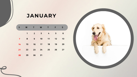 Cute Funny Dog Calendar Design Template