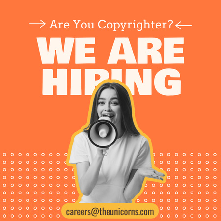 Template di design Vacancy Ad with Girl Talking into Megaphone Instagram