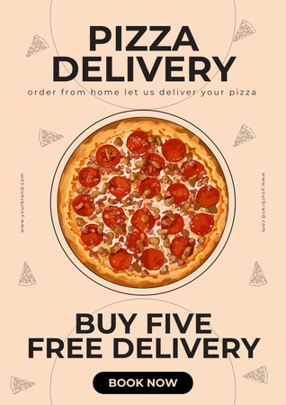 Designvorlage Free Pizza Delivery Promotion für Poster