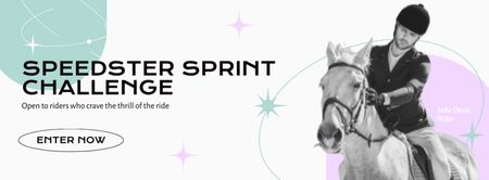 Designvorlage Eröffnung der Anmeldung für die Horse Galloping Challenge für Facebook cover