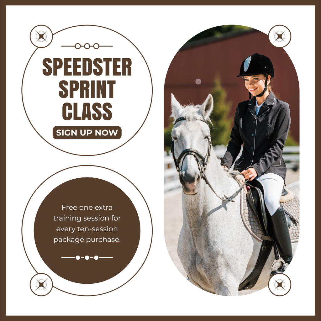Sprint Equestrian Sport Classes Offer Instagram Πρότυπο σχεδίασης