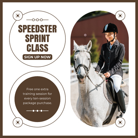 Platilla de diseño Sprint Equestrian Sport Classes Offer Instagram