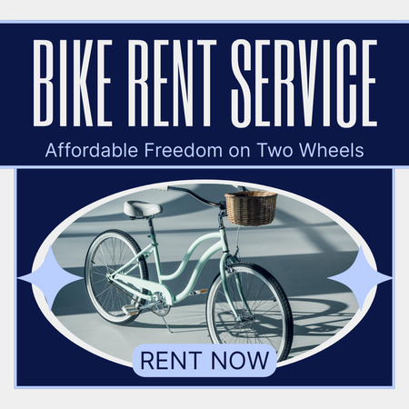 Platilla de diseño Urban Bikes Rent Services Offer on Deep Blue Instagram AD