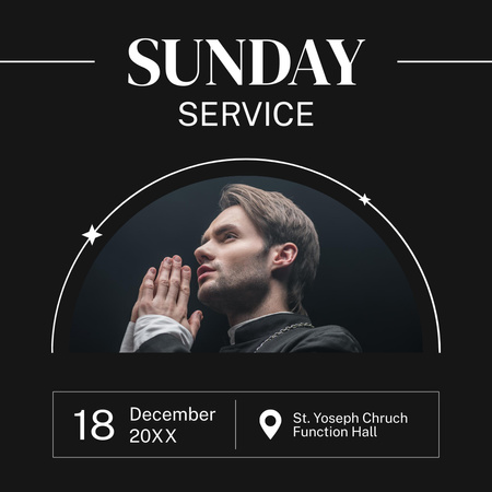 Modèle de visuel Annonce du service dominical à l'église - Instagram