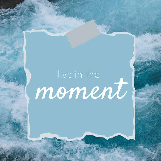 Template di design Inspirational Phrase with Stormy Ocean Waves Instagram