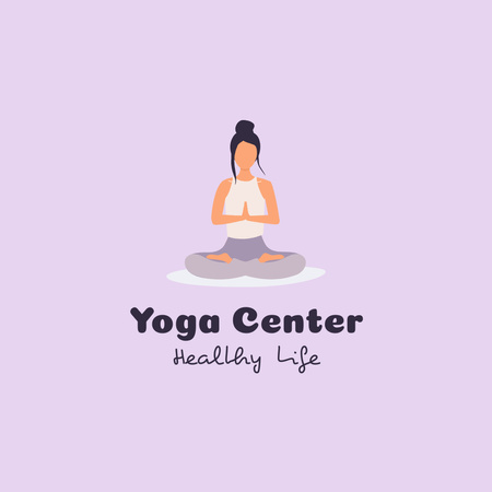 Plantilla de diseño de Woman Practicing Yoga Logo 