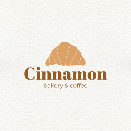 Top-notch Bakery And Coffee Ad with Croissant Illustration Logo Design Template