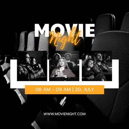Platilla de diseño Collage with Movie Night Announcement Instagram