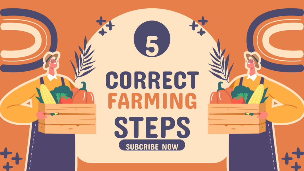 Designvorlage Steps to Become a Farmer für Youtube Thumbnail