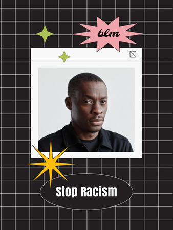 Protest against Racism with African American Man Poster US Design Template