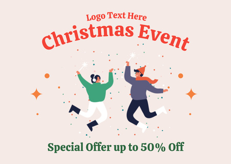 Christmas Event Illustrated Card Design Template