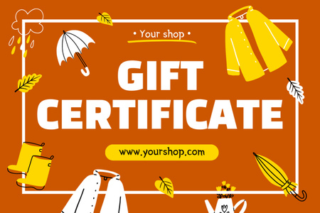 Template di design Esperienza di shopping con i nostri stravaganti saldi autunnali Gift Certificate
