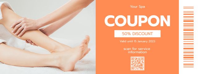 Foot Reflexology Massage Promotion Coupon Šablona návrhu