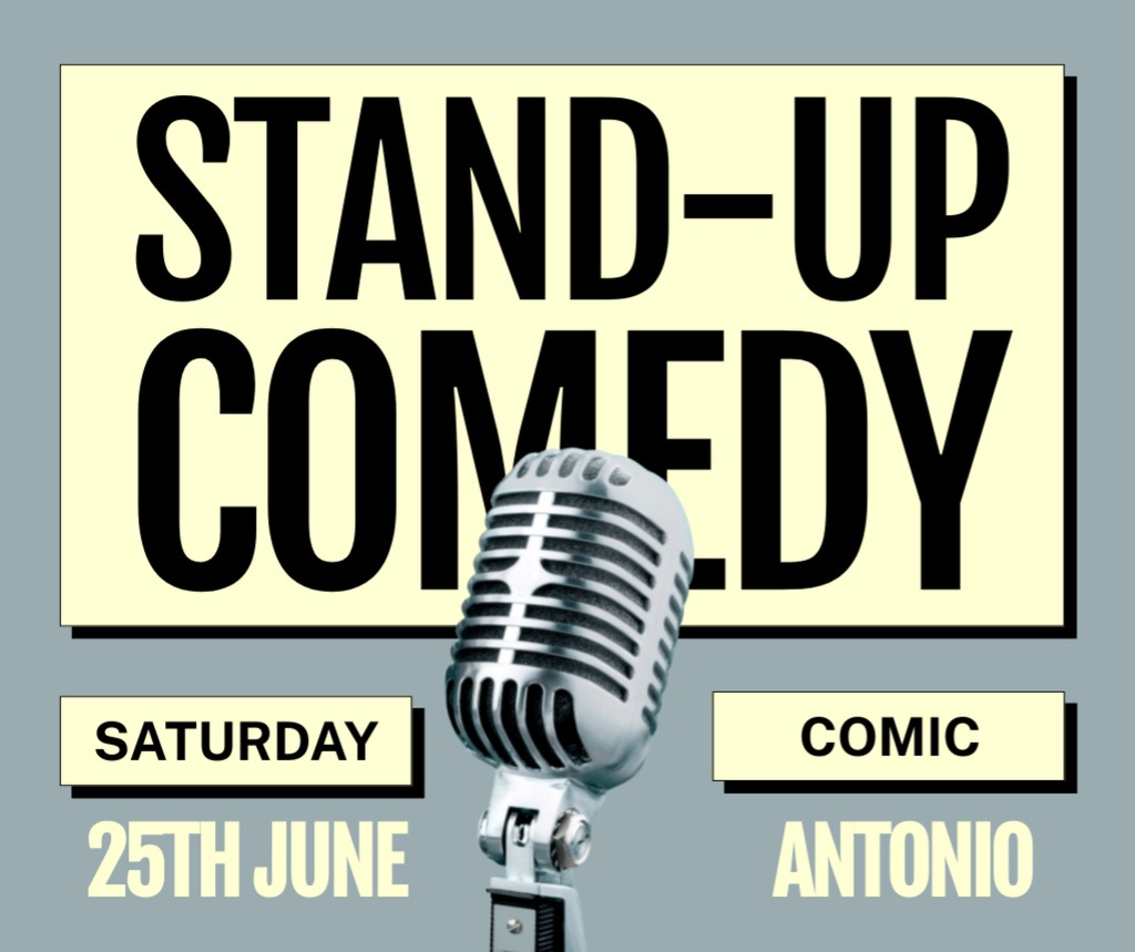 Standup Show with Guest Comedian Facebook Design Template