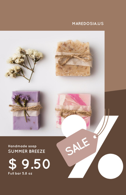 Chemicals-free Handmade Soap Bars Sale Offer Flyer 5.5x8.5inデザインテンプレート