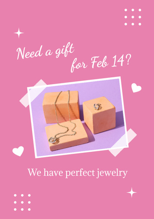 Beautiful Jewelry For Valentine`s Day Postcard A5 Vertical tervezősablon