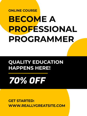 Online Programming Course Ad Poster US Design Template
