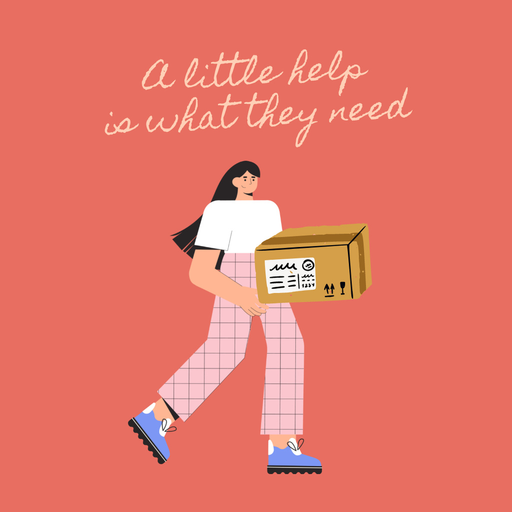 Designvorlage Donation Motivation Ad on Red für Instagram