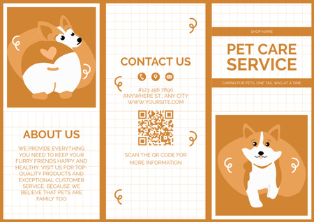 Designvorlage Pet Service-Angebot mit süßem Hund für Brochure