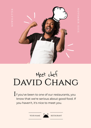 Designvorlage Getting to know Restaurant Chef für Newsletter