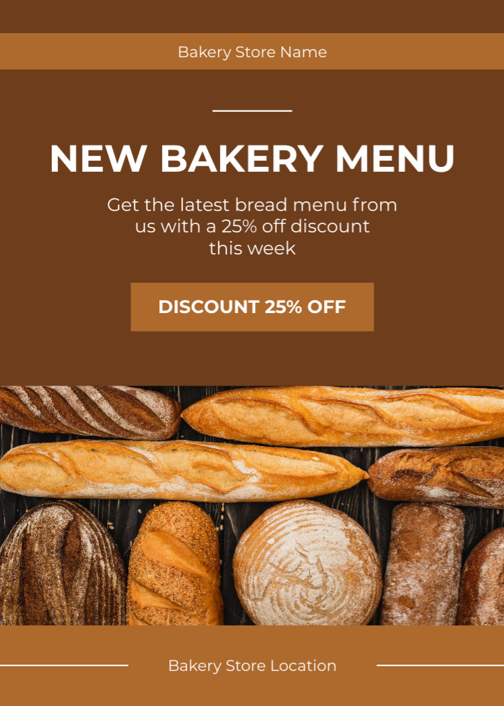 New Bakery Menu on Brown Flayer – шаблон для дизайну