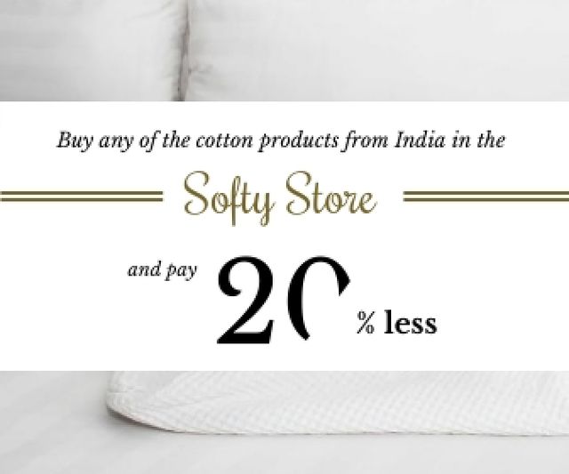 Cotton products sale advertisement Large Rectangle Design Template
