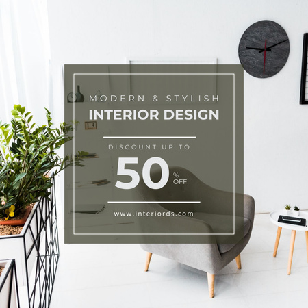 Modern Interior Design discount Instagram Tasarım Şablonu