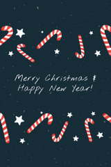 Cheerful Christmas and New Year Cheers with Candy Cane Pattern