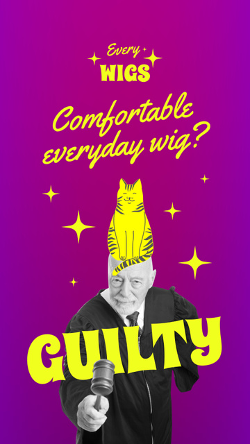 Funny Old Man with Cat on Head Instagram Story – шаблон для дизайну