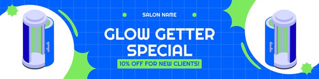 Special Discount on Tanning Salon Services for New Clients Twitter Design Template