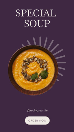 Pumpkin Cream Soup Ad Instagram Story Modelo de Design