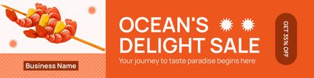Designvorlage Delight-Verkauf von Meeresfrüchten für Twitter